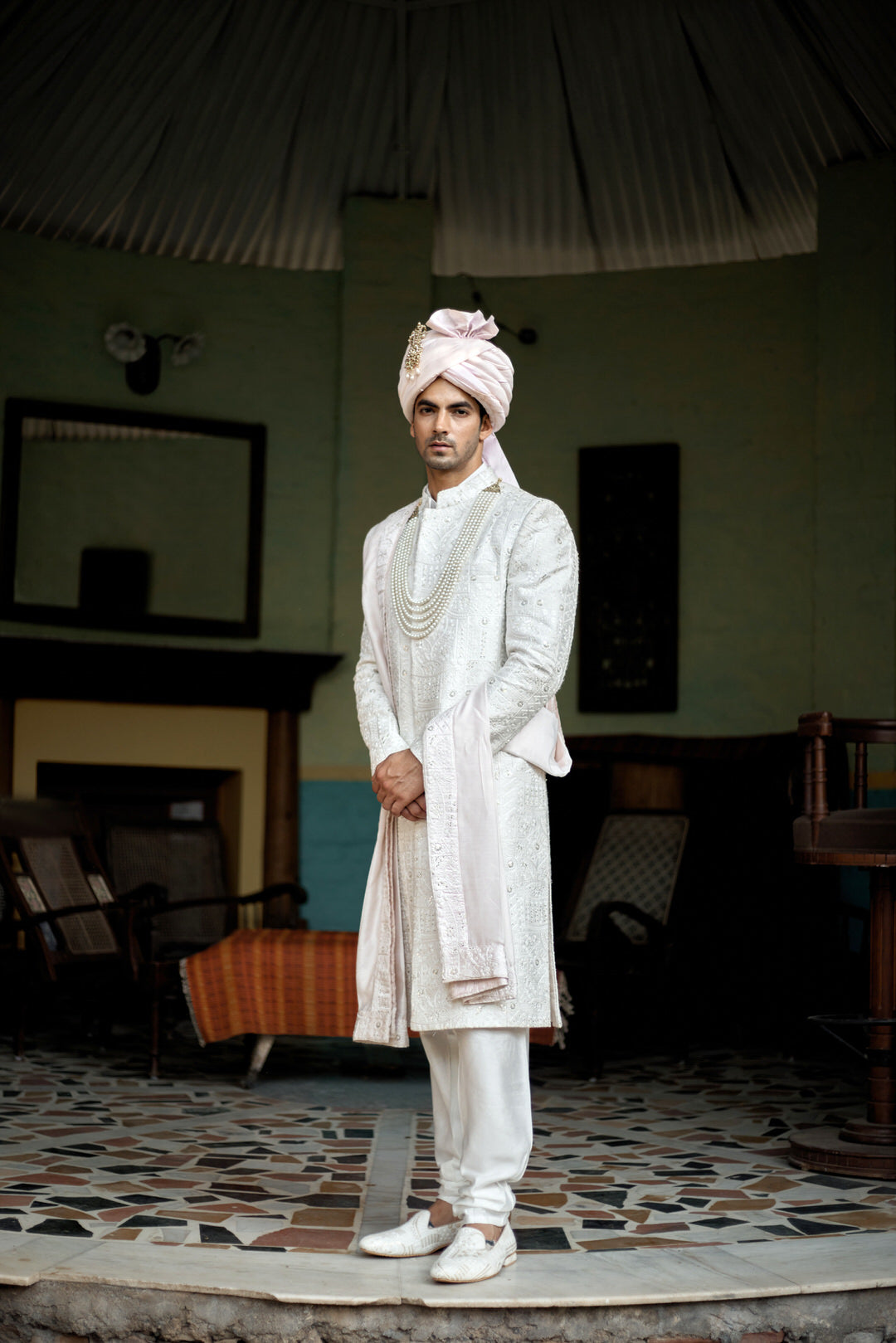 HASAN SHERWANI SET (IVORY)