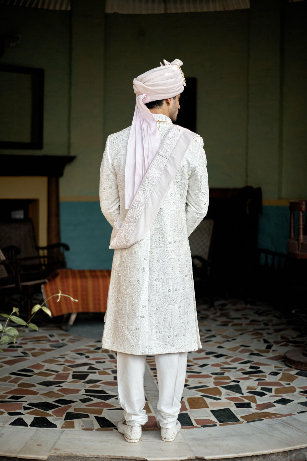 HASAN SHERWANI SET (IVORY)