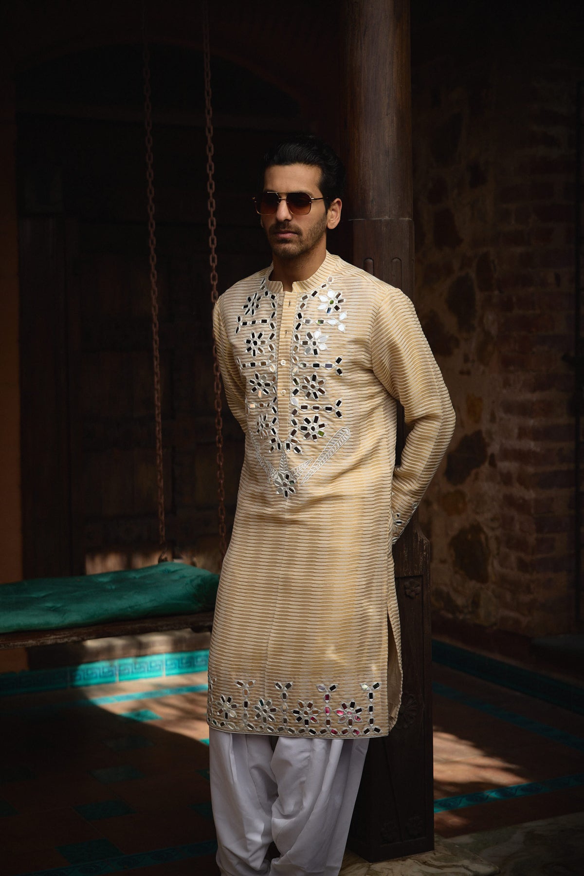 Juna Mahal Gold Kurta