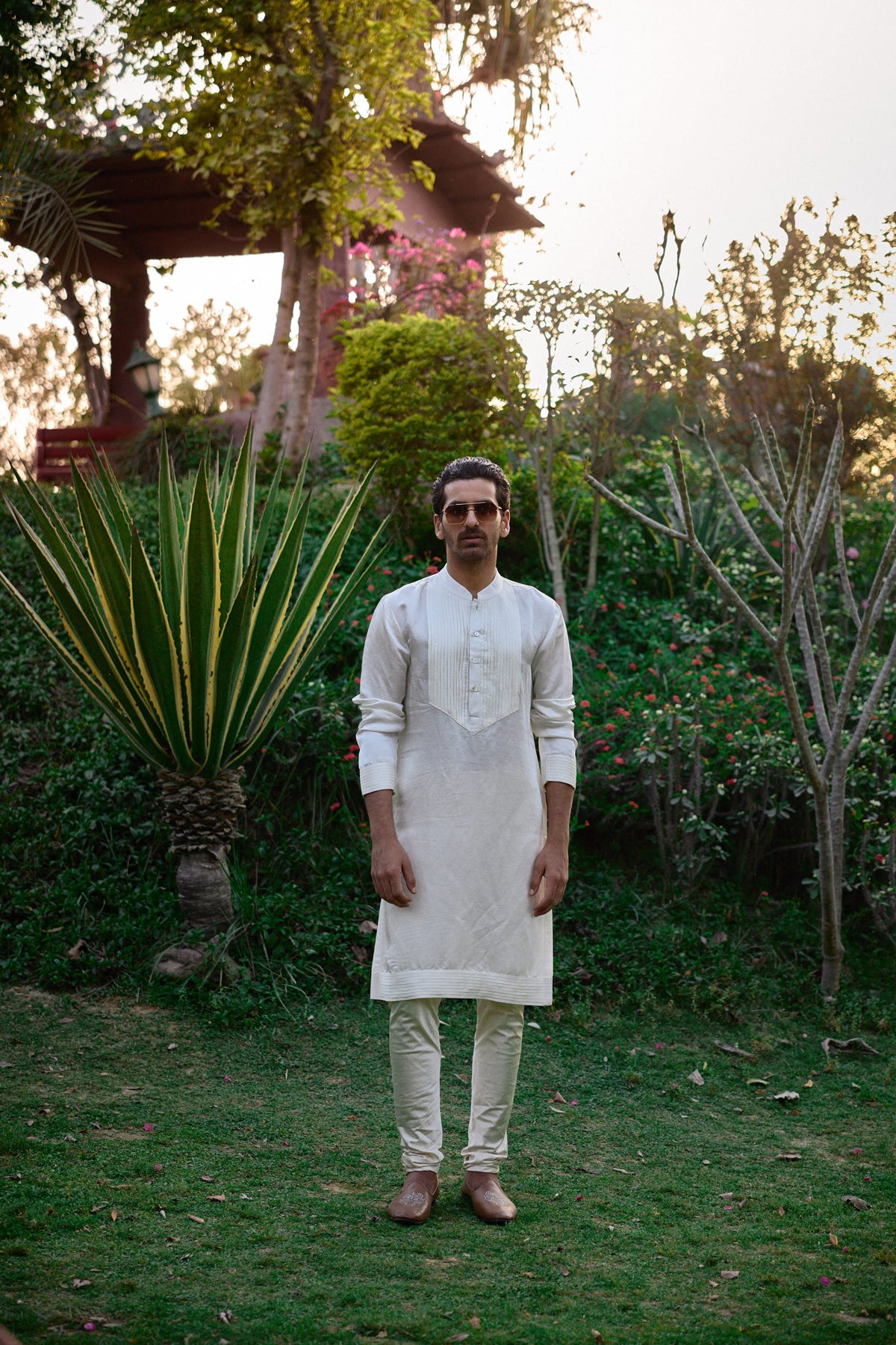 Ivory Pleated Kurta