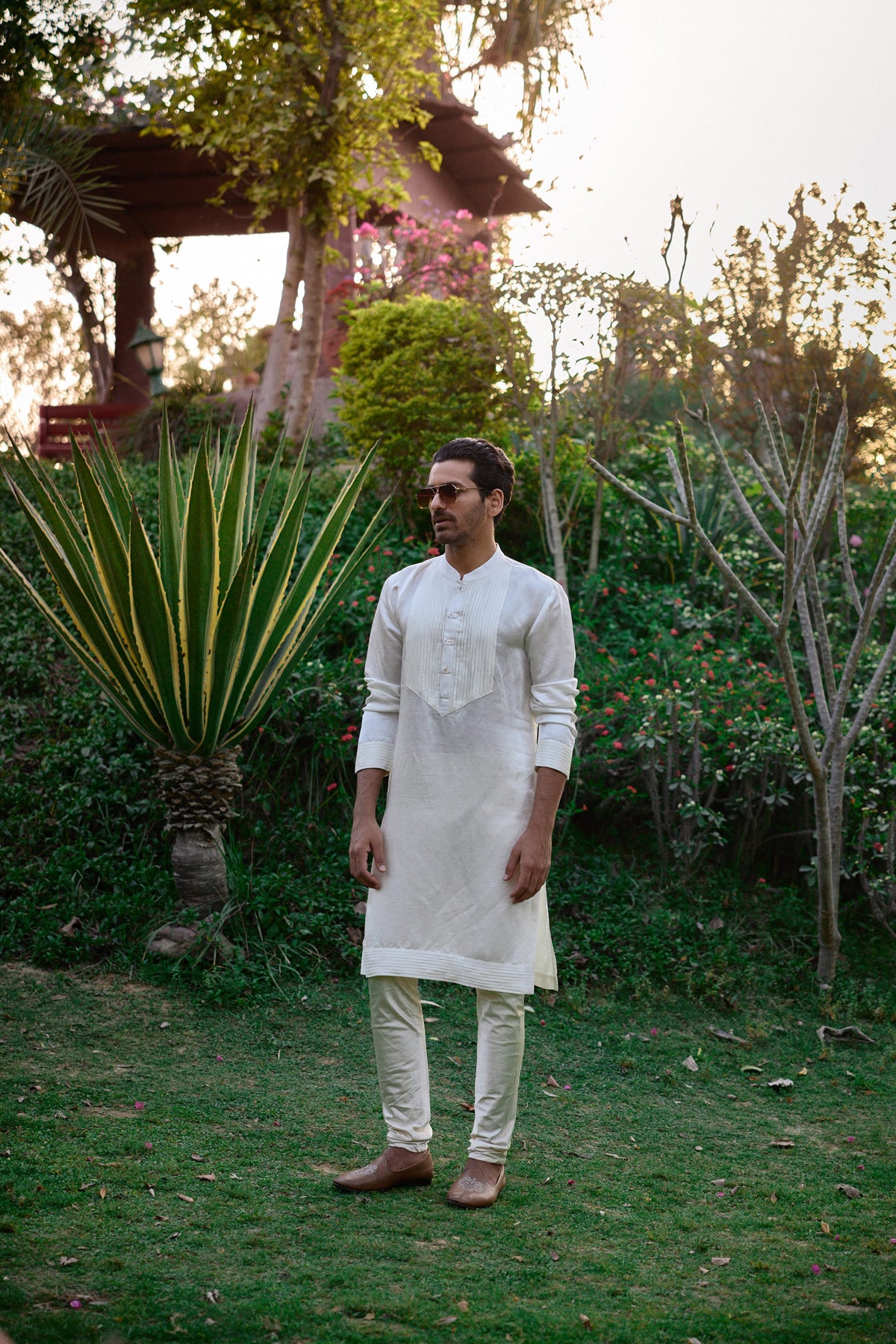 Ivory Pleated Kurta