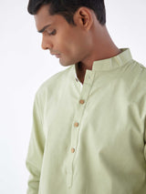 GREEN LINEN KURTA SHIRT