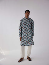 GREEN ART DECO KURTA