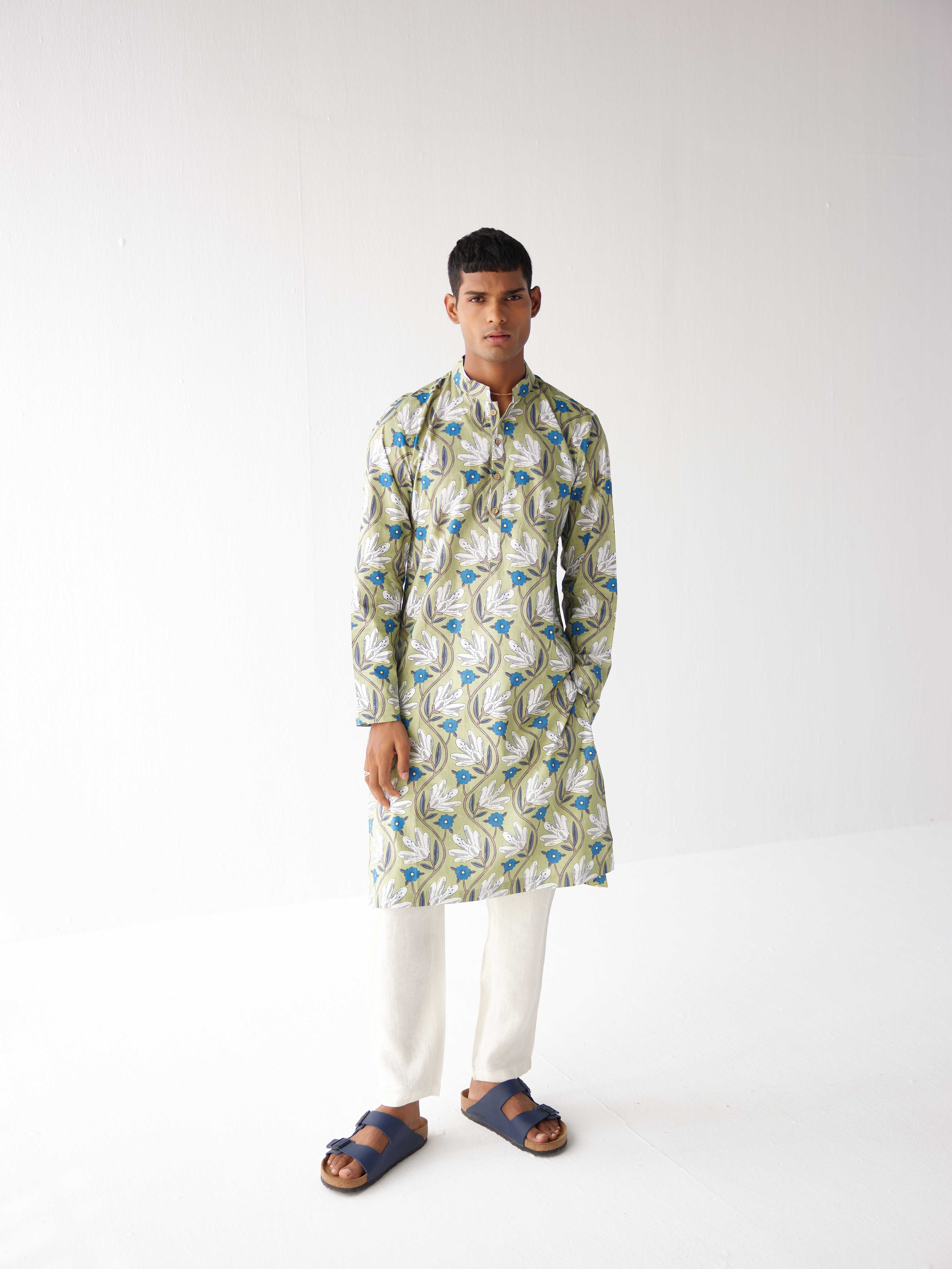 GREEN TULIP COTTON KURTA