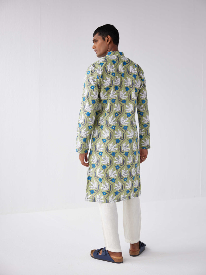 GREEN TULIP COTTON KURTA