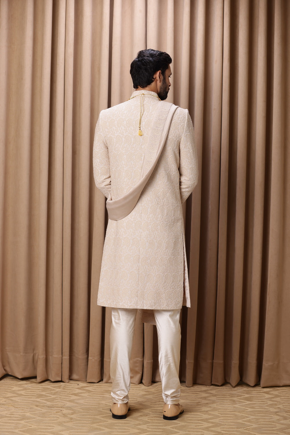 FAIZAN SHERWANI SET (BEIGE)