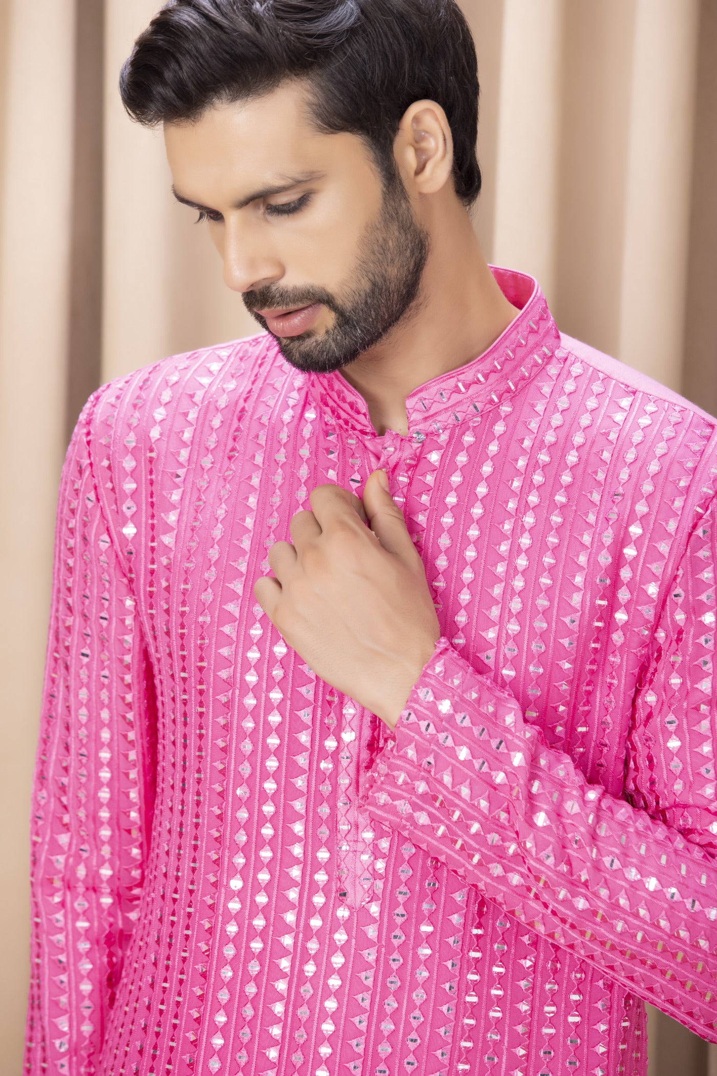 YASIR KURTA (HOT PINK)