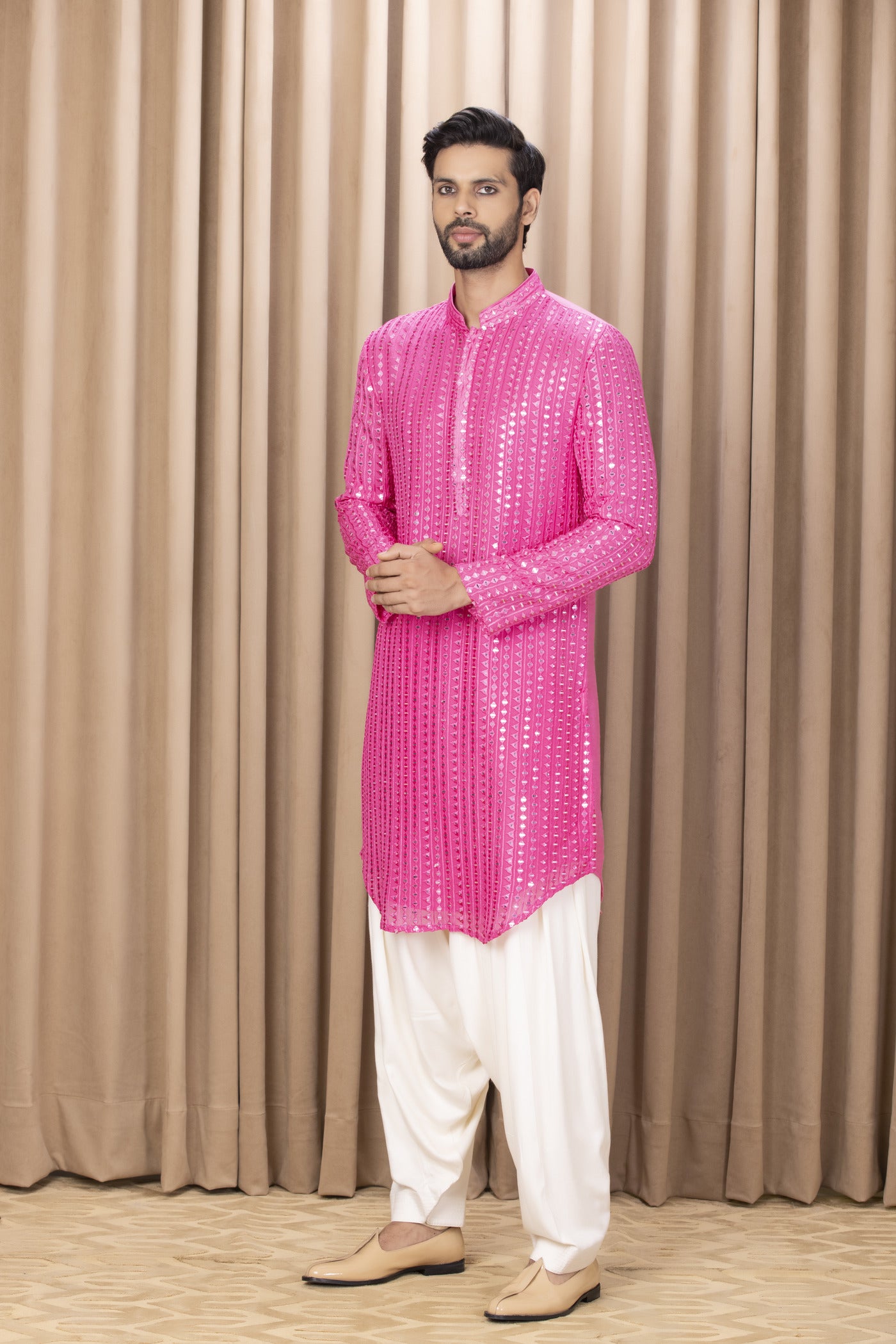 YASIR KURTA (HOT PINK)