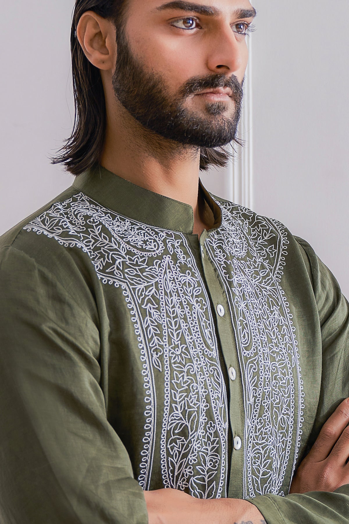 LAHORE KURTA SET (MILITARY GREEN)