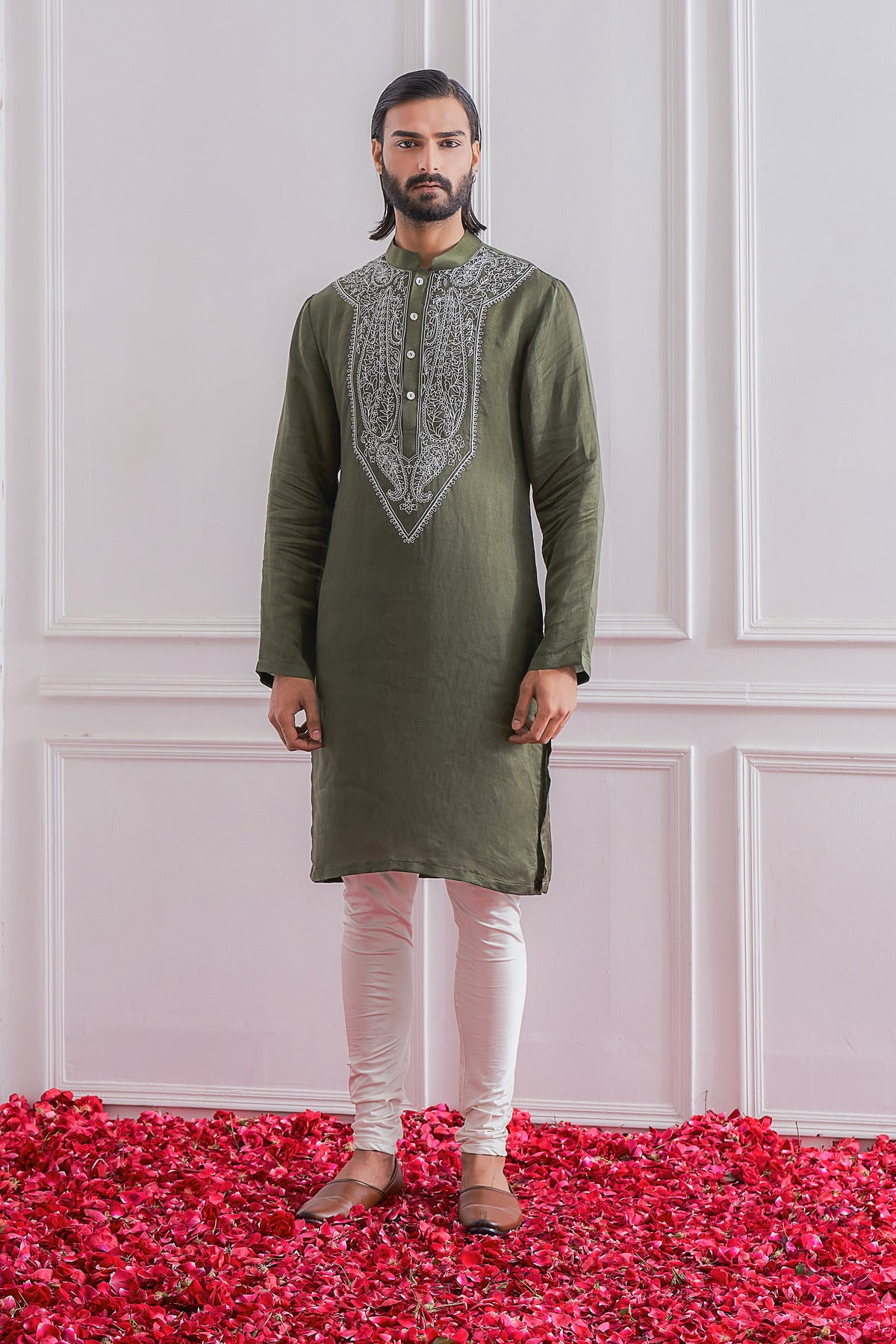 LAHORE KURTA SET (MILITARY GREEN)