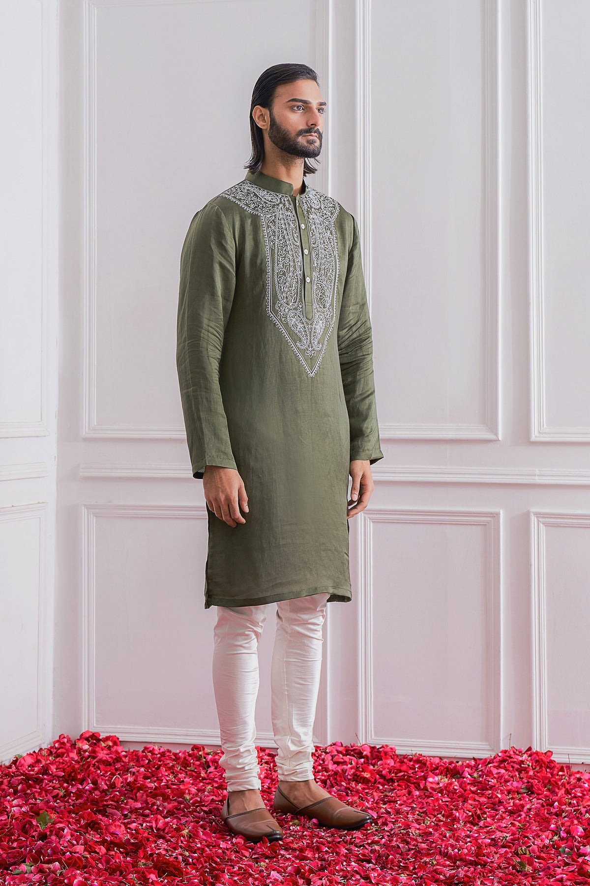 LAHORE KURTA SET (MILITARY GREEN)