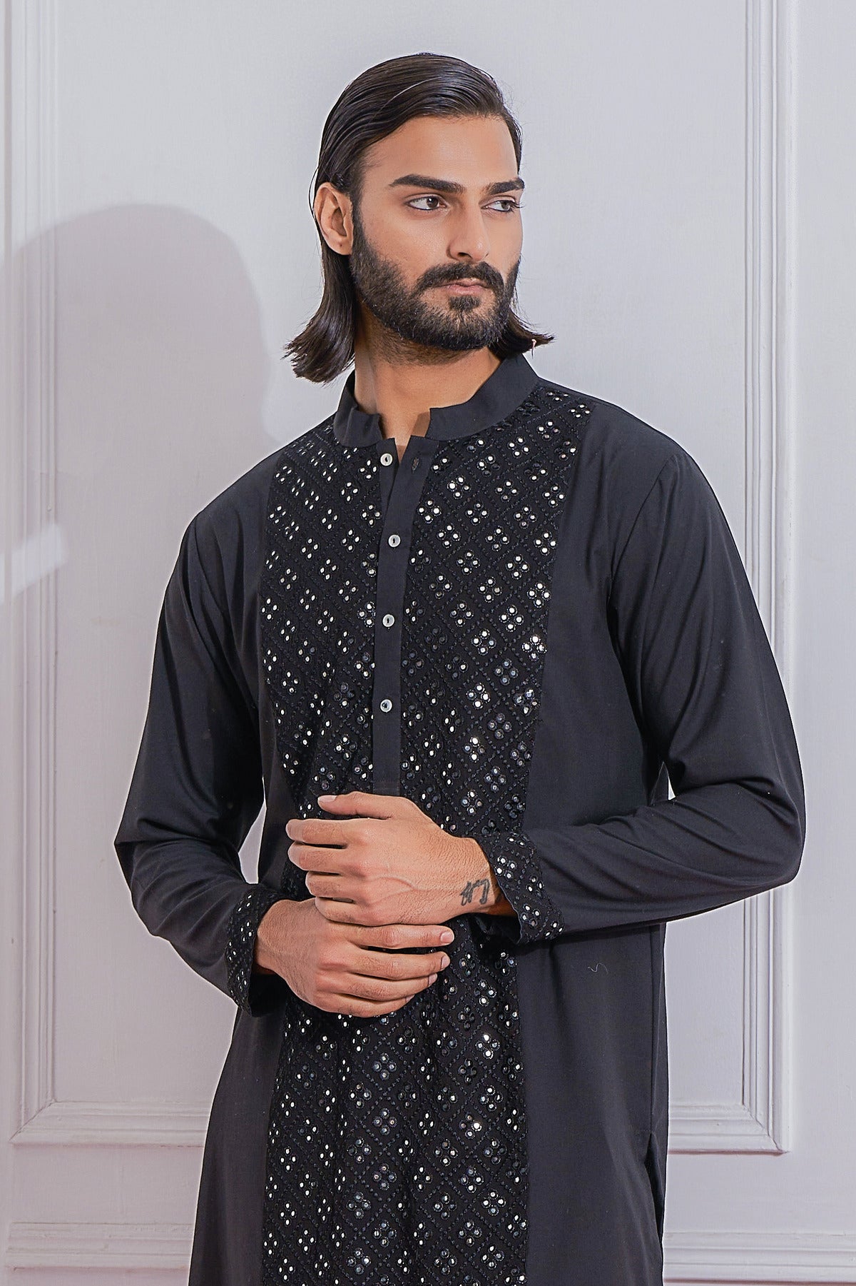 SADIQABAD KURTA SET (BLACK)