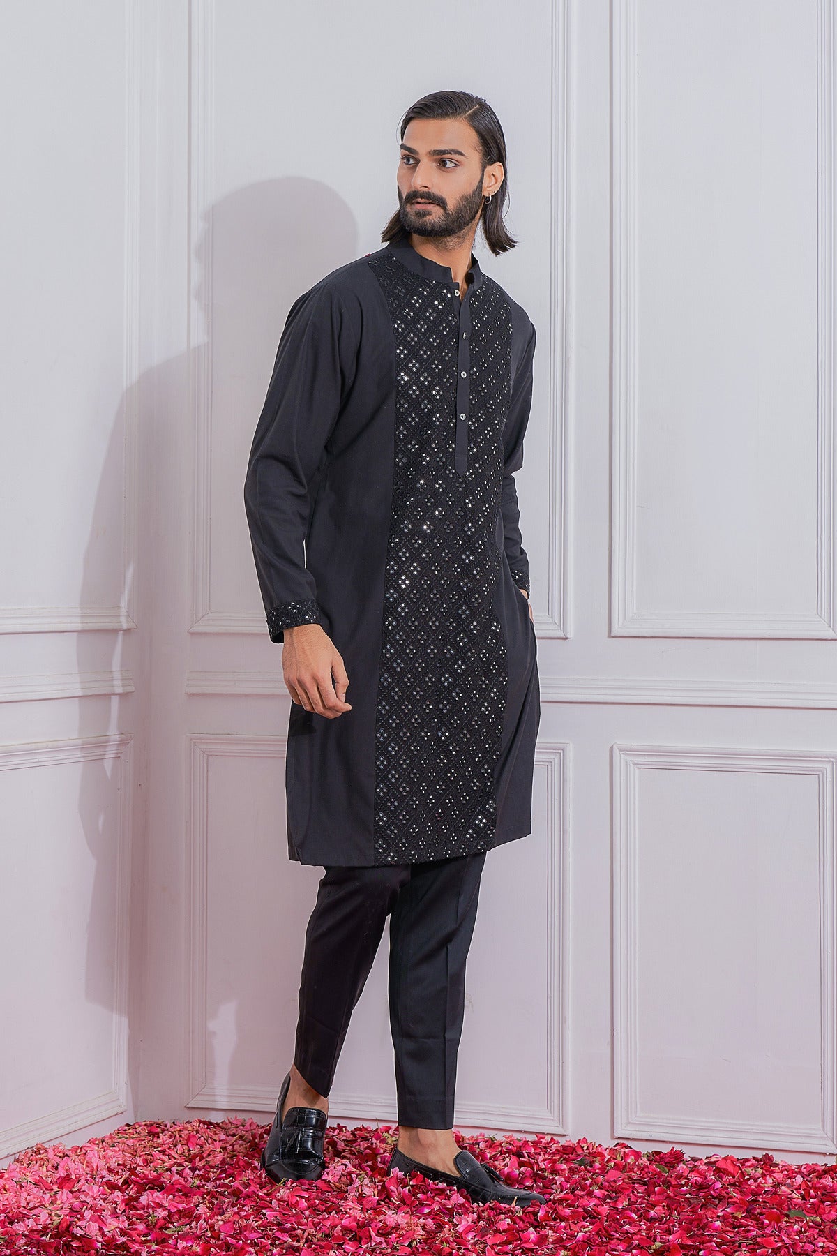 SADIQABAD KURTA SET (BLACK)