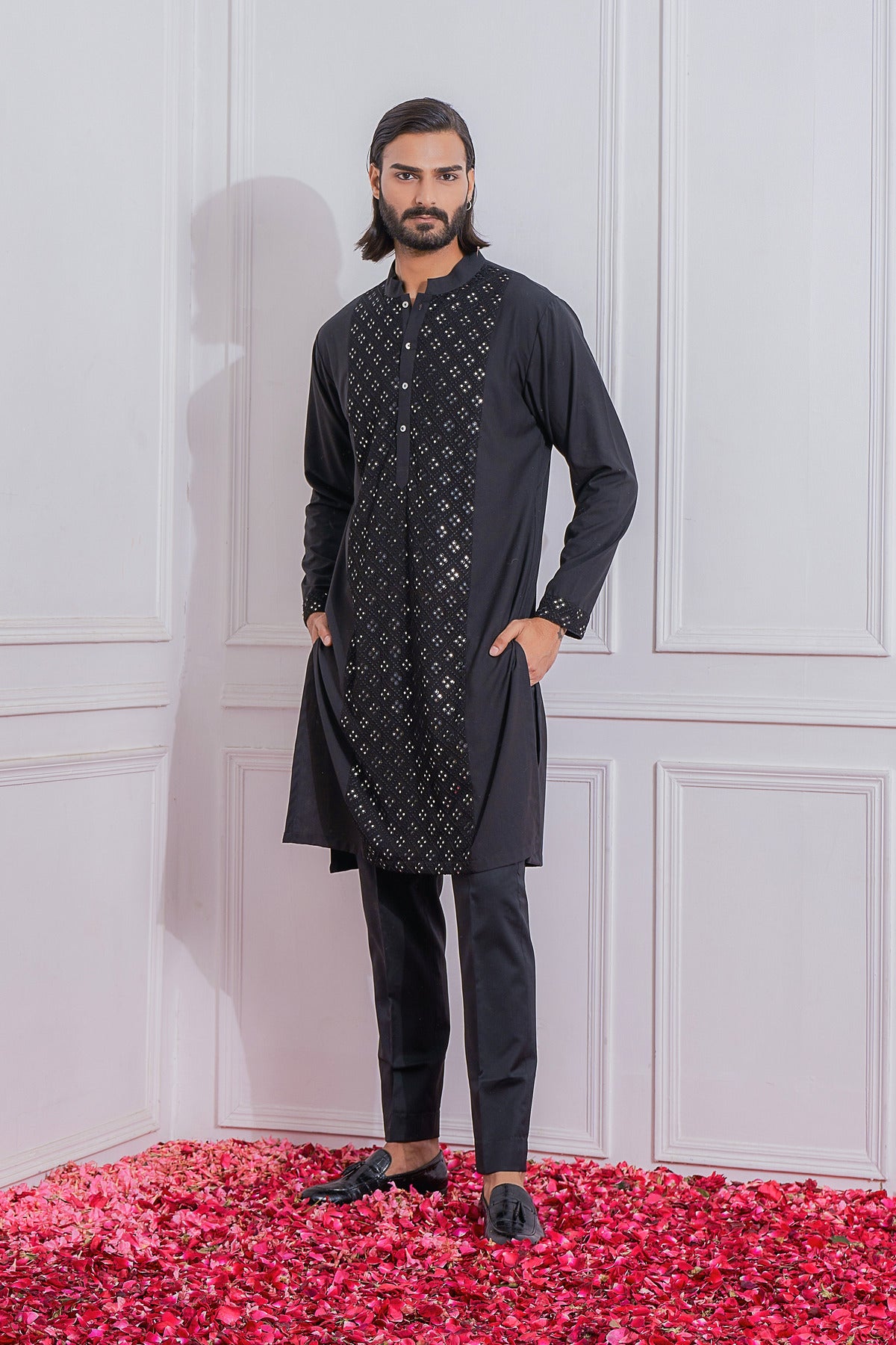 SADIQABAD KURTA SET (BLACK)