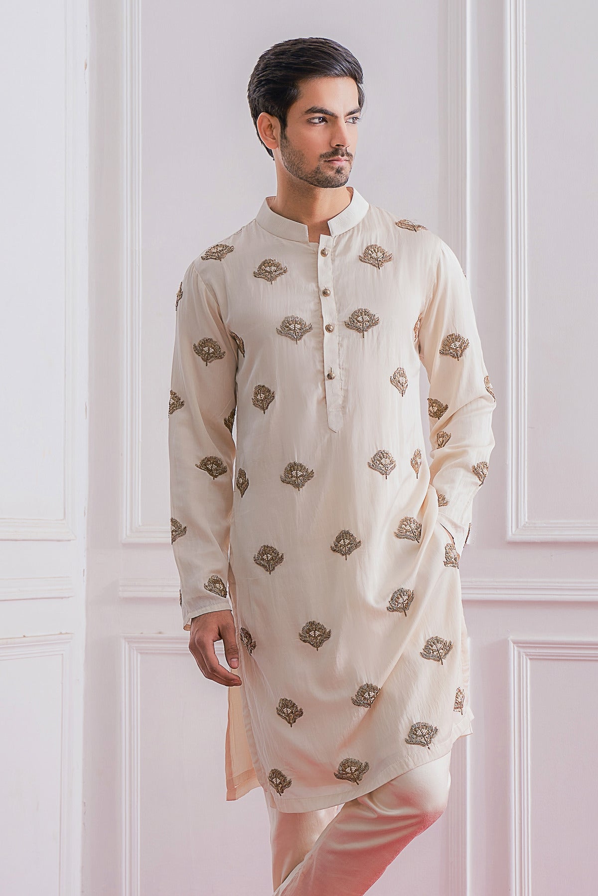 WAZIRABAD KURTA SET (IVORY)