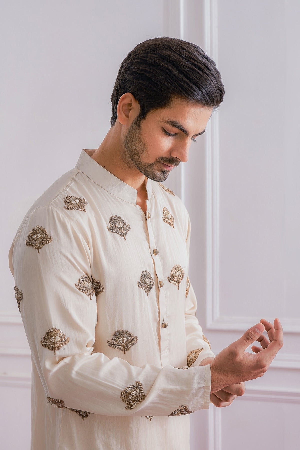 WAZIRABAD KURTA SET (IVORY)