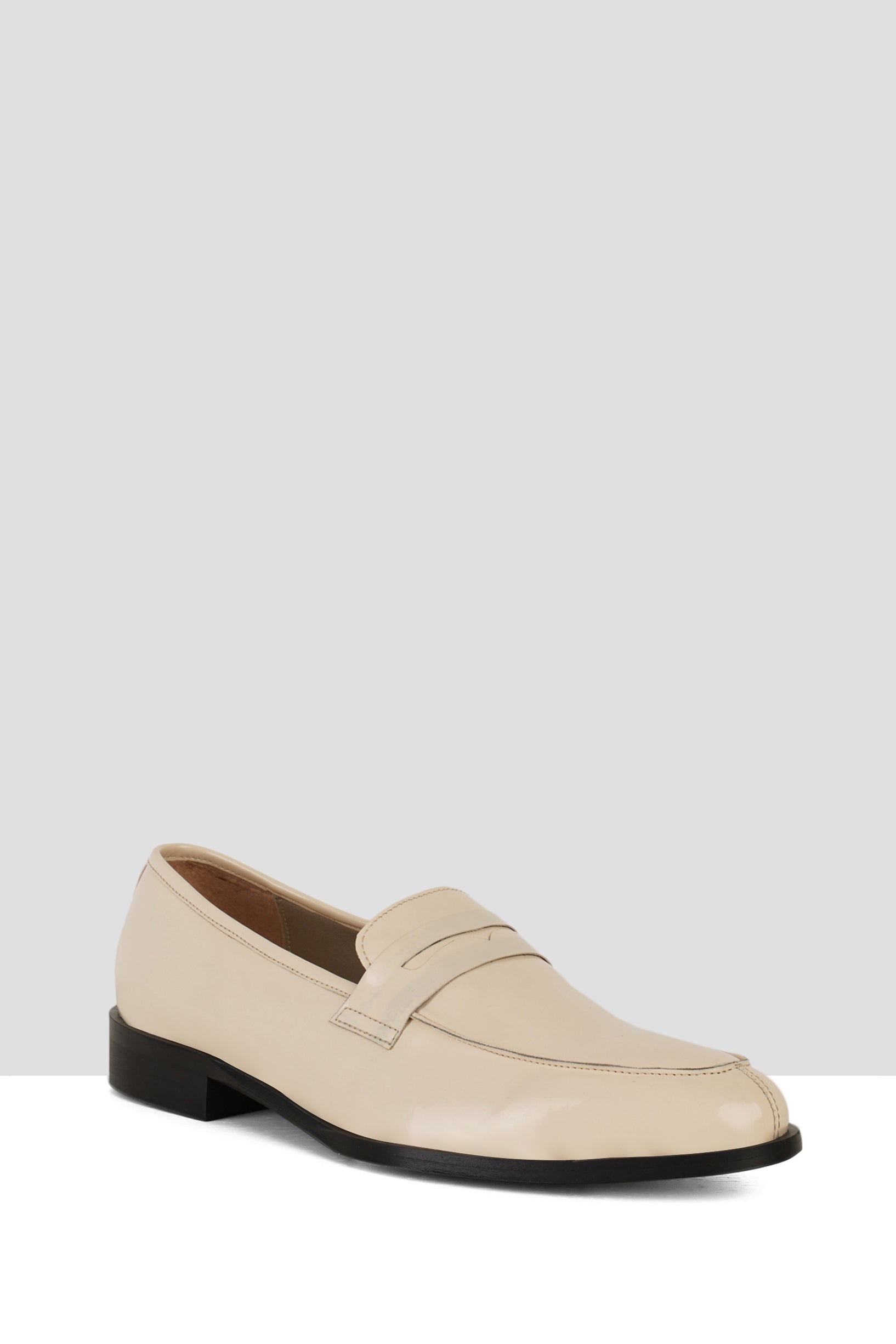 Nude Patent Leather Penny Loafers