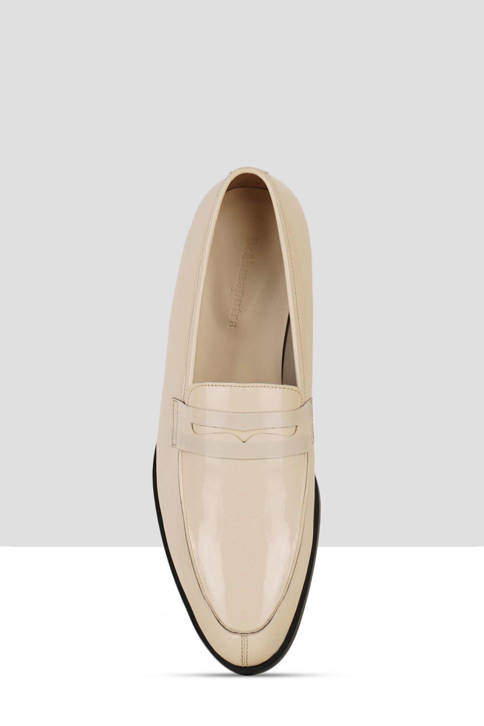 Nude Patent Leather Penny Loafers