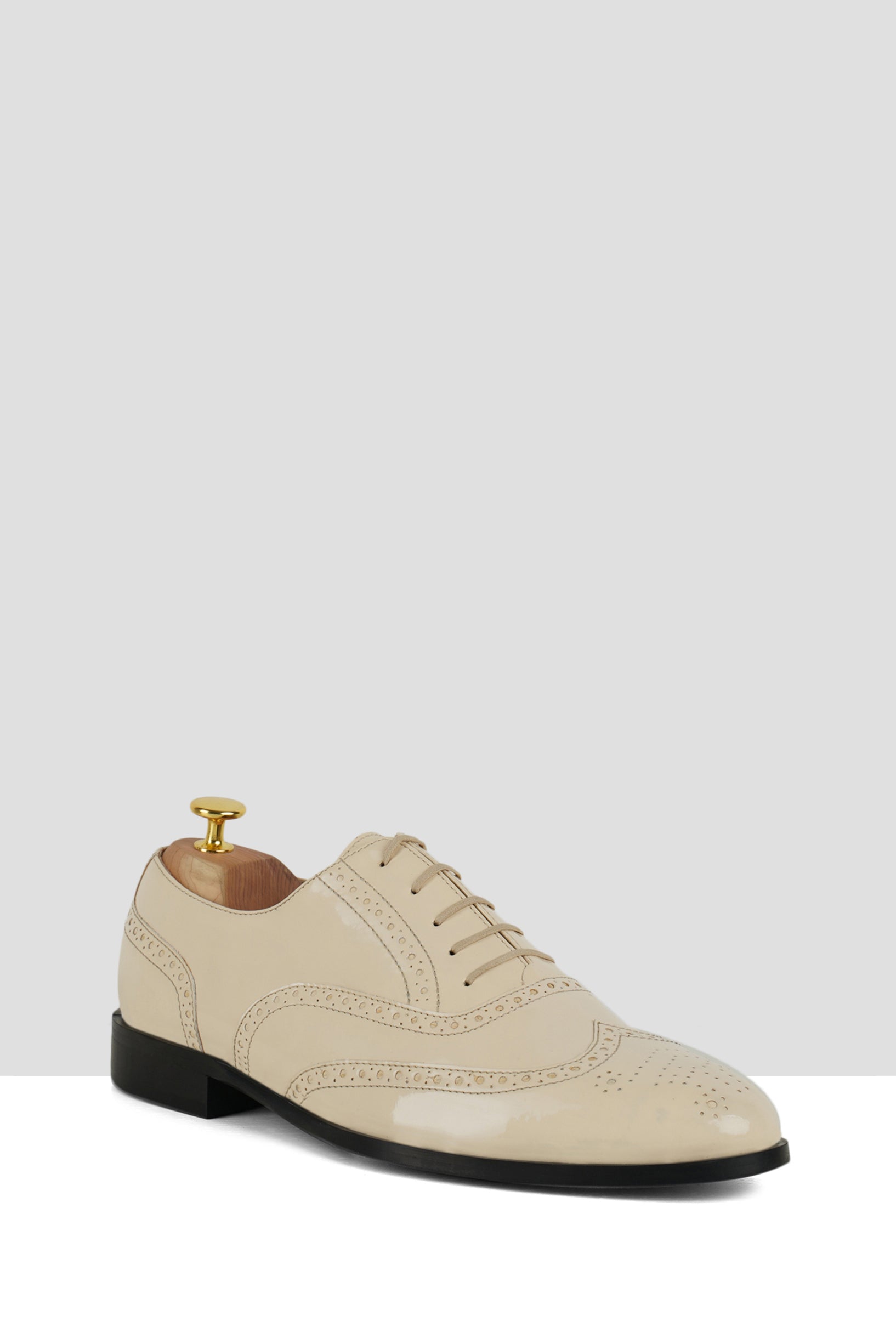 Nude Patent Leather Brogues